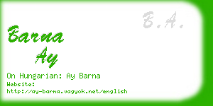 barna ay business card